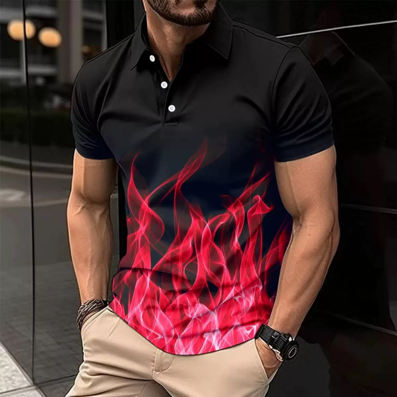 Men's Clothing Men's 3D Printed Shirt Short Sleeved Sports Fashion Summer Top For Formal & Casual Short Sleeve_viptrois.com