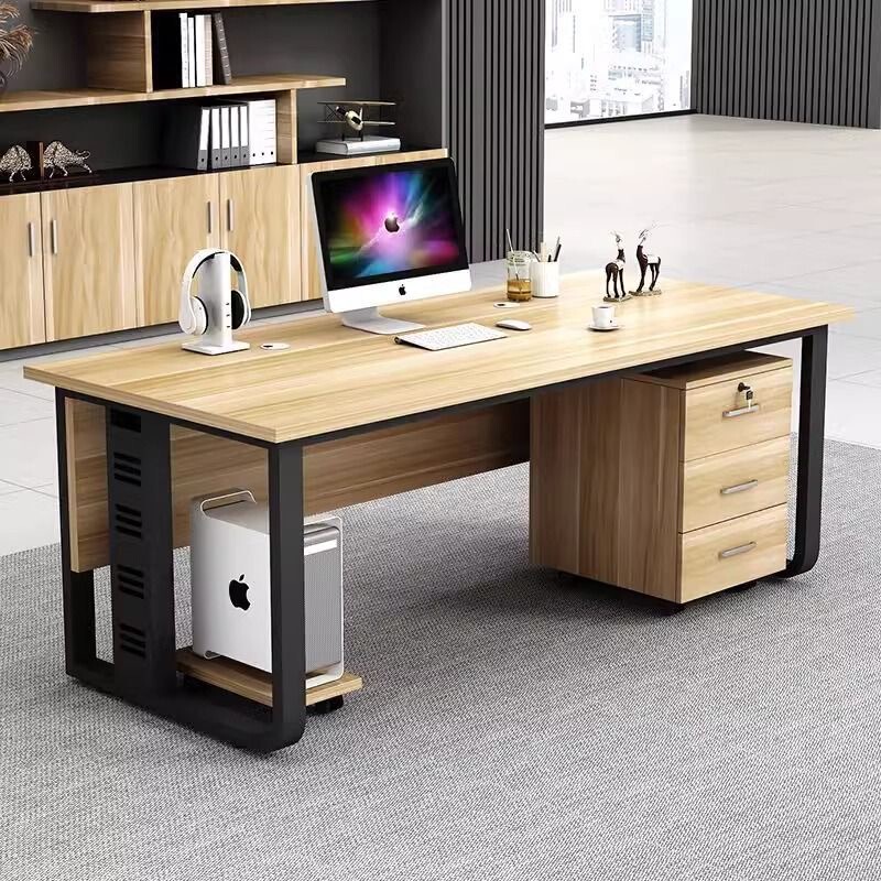 Office desk for company employees, modern minimalist computer desk, executive desk, conference room desk with storage cabinet combination, desktop table Office desk for company employees, modern minimalist computer desk, executive desk, conference room desk with storage cabinet combination, desktop table