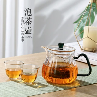 耐热玻璃茶壶家用高档茶水分离泡茶壶过滤煮茶壶花套装轻奢复古