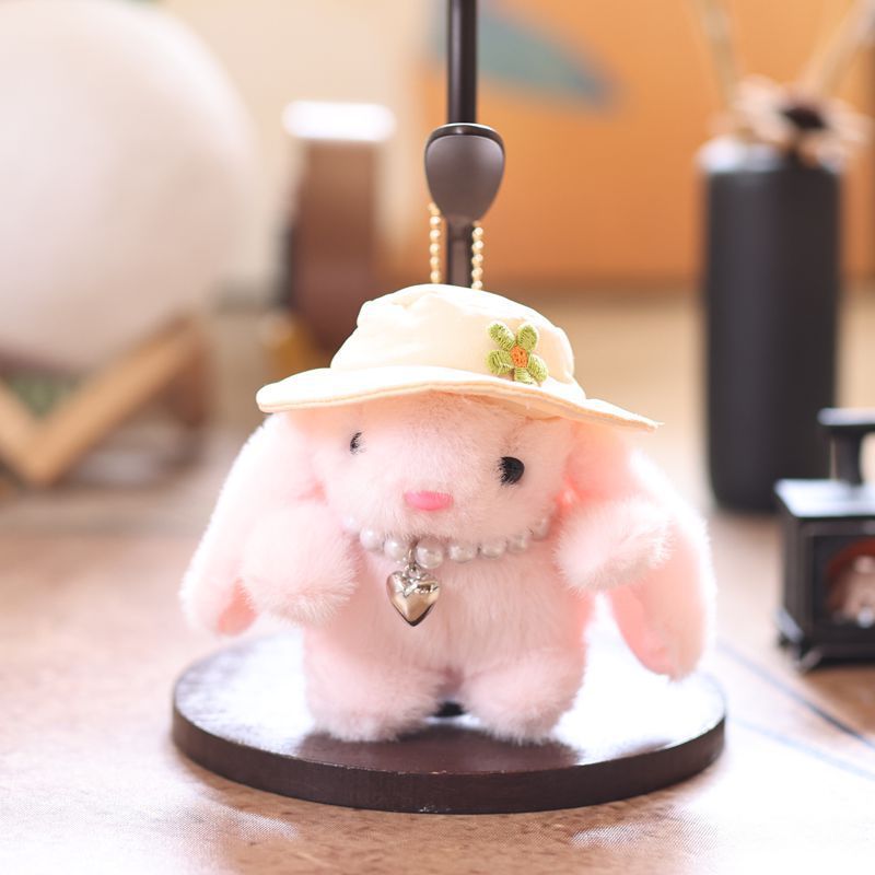 インターネット有名人かわいいかわいい帽子バニーペンダントぬいぐるみ人形バッグペンダントキーホルダー布人形人形|undefined