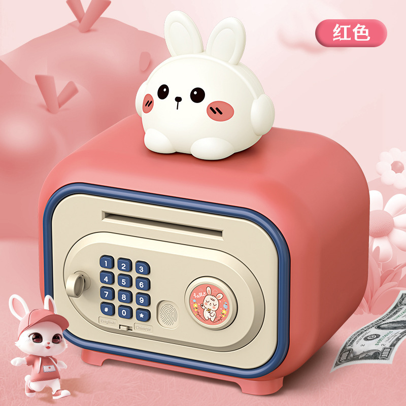 Nuevos productos de dibujos animados para niños gran capacidad multifuncional doble modo desbloqueo automático inducción de dinero de ahorro juguete