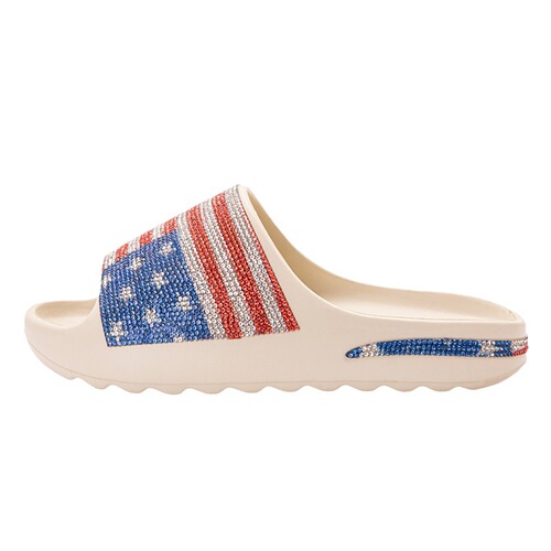 European and American New Products, American Independent Coconut Slippers, Cross-border Amazon Wish Best Selling, Diamond Surface Flag Slippers, Outdoors