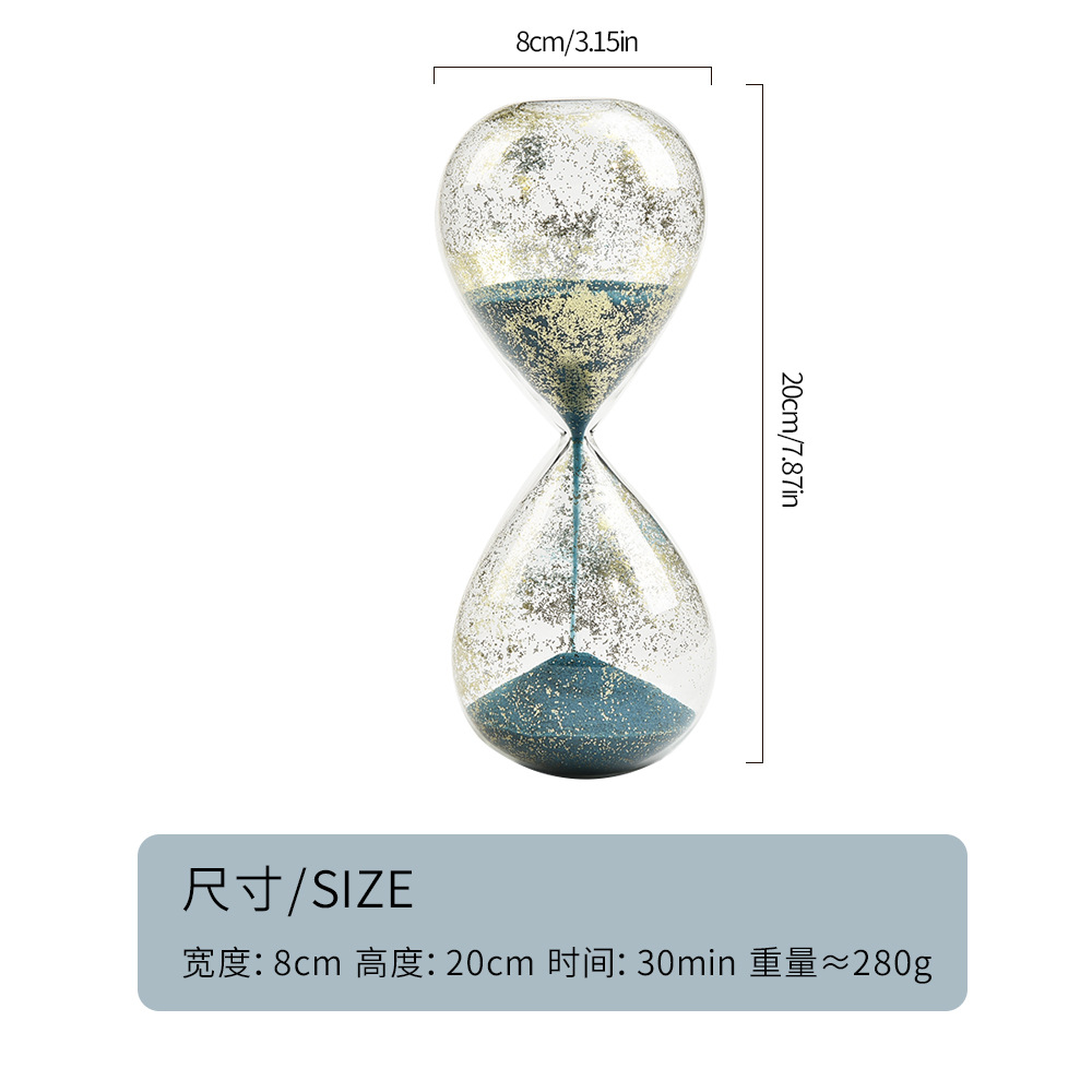 Reloj de Arena Temporizador de Vidrio 30 Minutos Vidrio de Borosilicato Artesanal para Decoración de Escritorio image 6