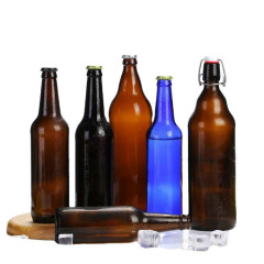 茶色茶色ビール瓶ガラス空瓶330ml 500ml飲料ジュース瓶蓋付きクリップ大容量