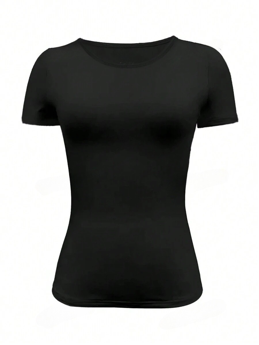 2024 Hot-Selling European And American Style Slim Fit Round Neck Short Sleeve T-Shirt Cross-Border Trade_ecoleips.com