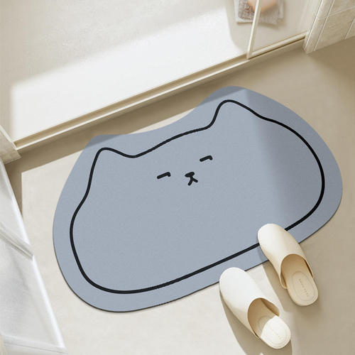 Cute cartoon diatom mud floor mat, toilet absorbent and quick-drying foot mat, bathroom wear-resistant door mat, bathroom non-slip mat