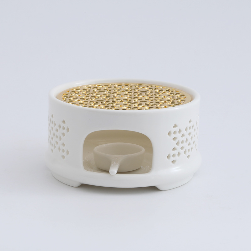 Calentador de té con diseño de horno hueco que cambia de color, calentador de velas para restaurantes, hoteles y uso doméstico, tetera aislada con forma de flor, calentador de té esmaltado en horno.