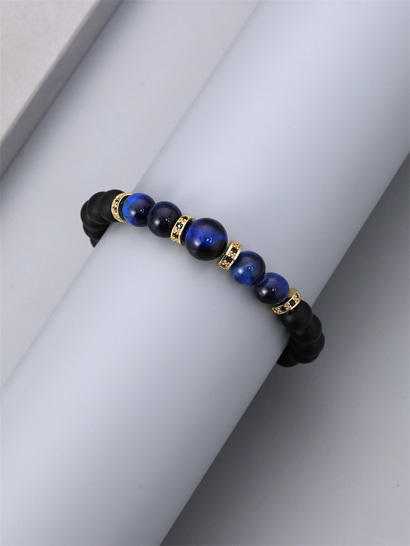 simple frosted beaded diy 8/10mm blue tiger eye stone bracelet