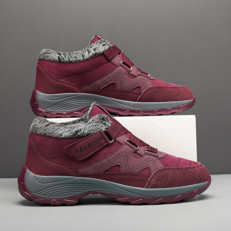 ¡Nuevas botas de nieve calientes forradas de lana caliente zapatos de mujer más tamaño al aire libre ligero zapatos casuales súper ligero!