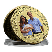 英国王室 威廉王子 名人纪念 镀金徽章 伟人纪念币 收藏礼品铁艺