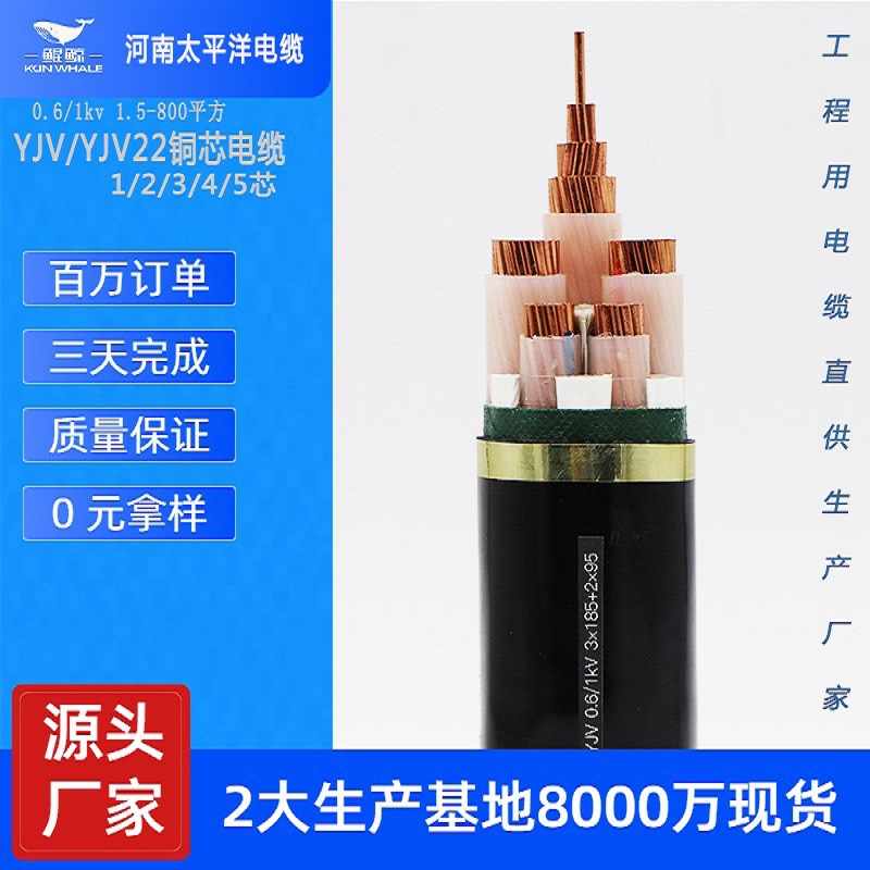 中缆太平洋YJV50-400平方高压电缆价格三芯26/35kv铜电缆厂家批发