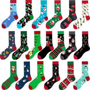 2025 New Christmas Mid-Calf Socks, Cotton Socks, Export Cross-Border Socks, Men's and Women's Christmas Socks, Mid-Calf Trendy
