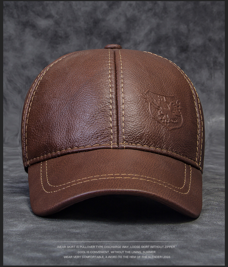 Cowhide Baseball Hat Image 4