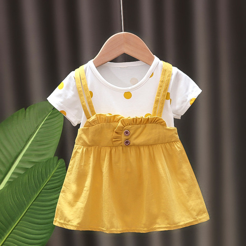 0-2 years old girl's dress, 1 girl baby summer short-sleeve dress, 2 infant children's princess dress, 3 toddler dress