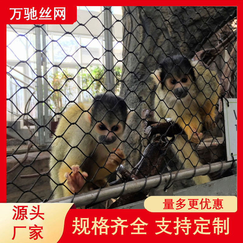 动物园笼舍绳网天幕网动物围栏不锈钢绳网防护网大型笼舍网鸟网