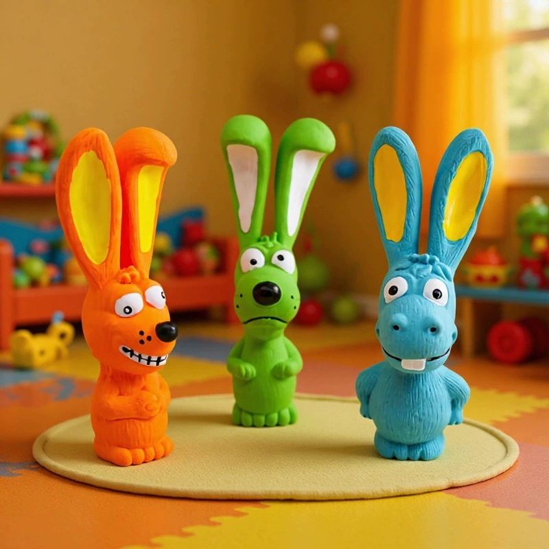 Новые домашние животные латексные игрушки с длинными ушами кролики серии животных молярная чистка зубов натуральные латексные голосовые игрушки