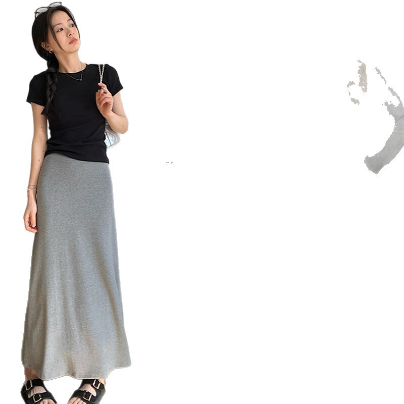 夏のマタニティ服春と夏のルーズコットン調節可能なスカート薄いドレープスリム痩身マタニティスカート|undefined