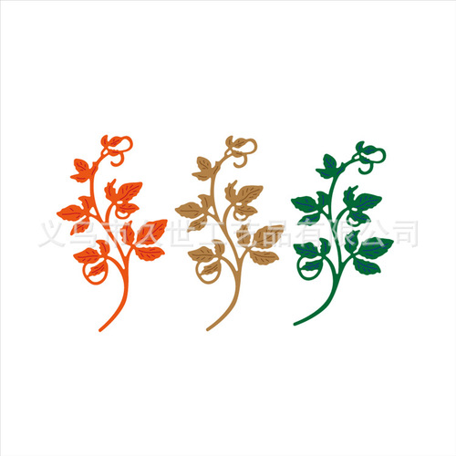 Leaf cutting knife mold etching process DIY carbon steel mold greeting card making Scrapbook template