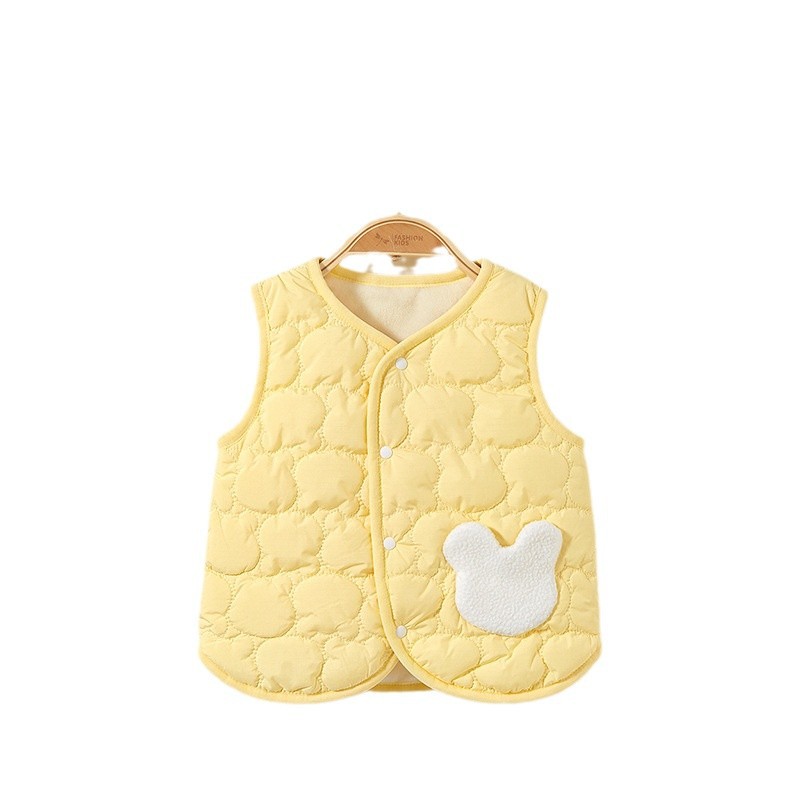 Baby chaleco de otoño y invierno para niños abrigo de terciopelo para niños niñas ropa de invierno gruesa con hombro de hombro chaleco de bebé