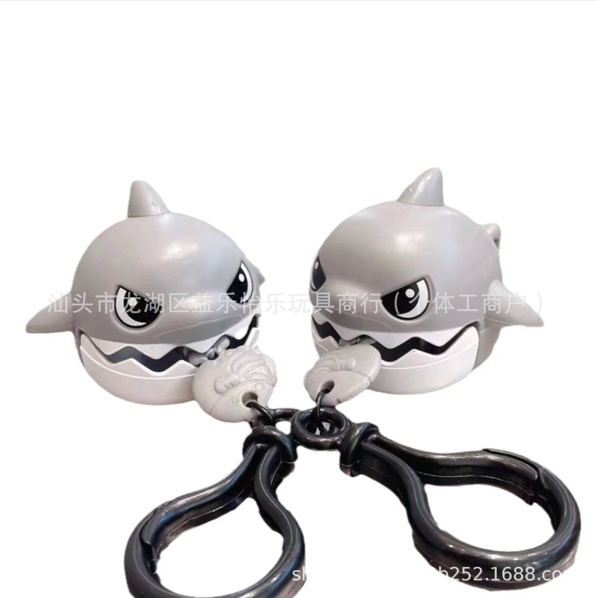 Tiktok same style in stock bite line shark keychain cartoon toy shark keychain bite handle pull line shark wholesale