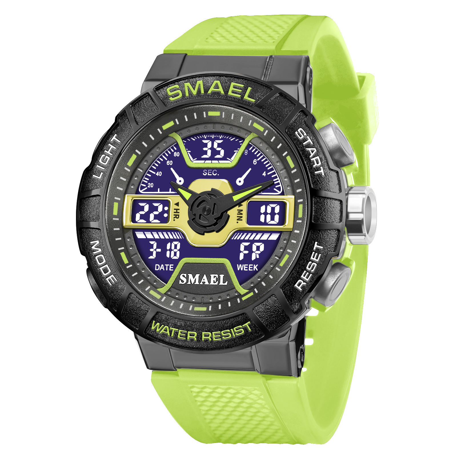 SMAEL Smair 8067 reloj electrónico de los deportes de los hombres redondo reloj de moda luminoso doble multifuncional