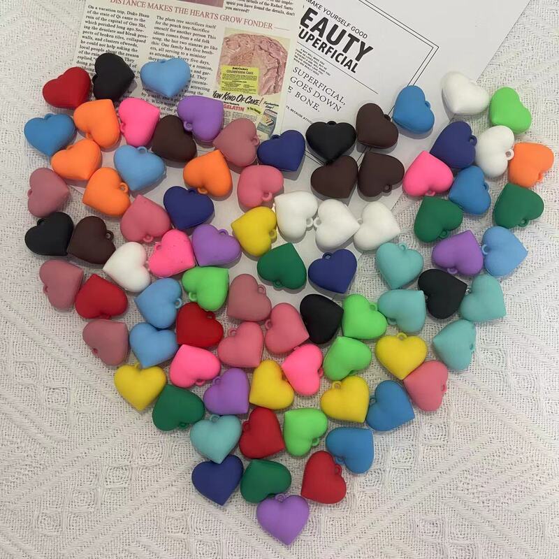 Acrylic Heart Pendant Beaded Accessories Handmade DIY Bracelet Necklace Earrings Jewelry Material Kit