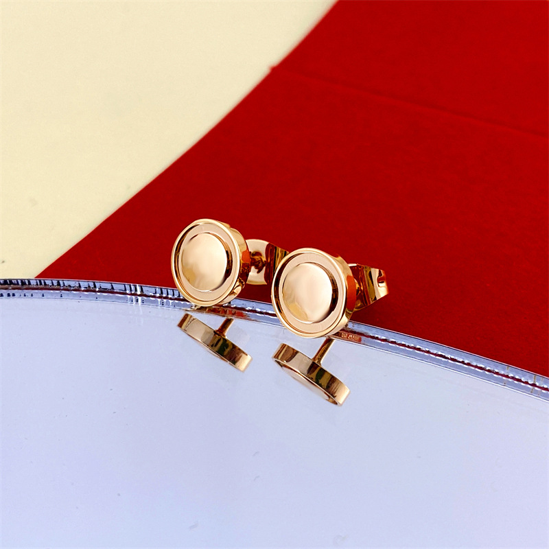 Round cake earrings - rose color