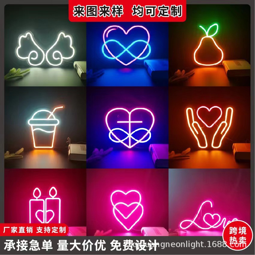 Amazon Neon Custom Cross-border LED Lights Home Decor Figure Pattern Acrylic Bar Atmosphere Lights