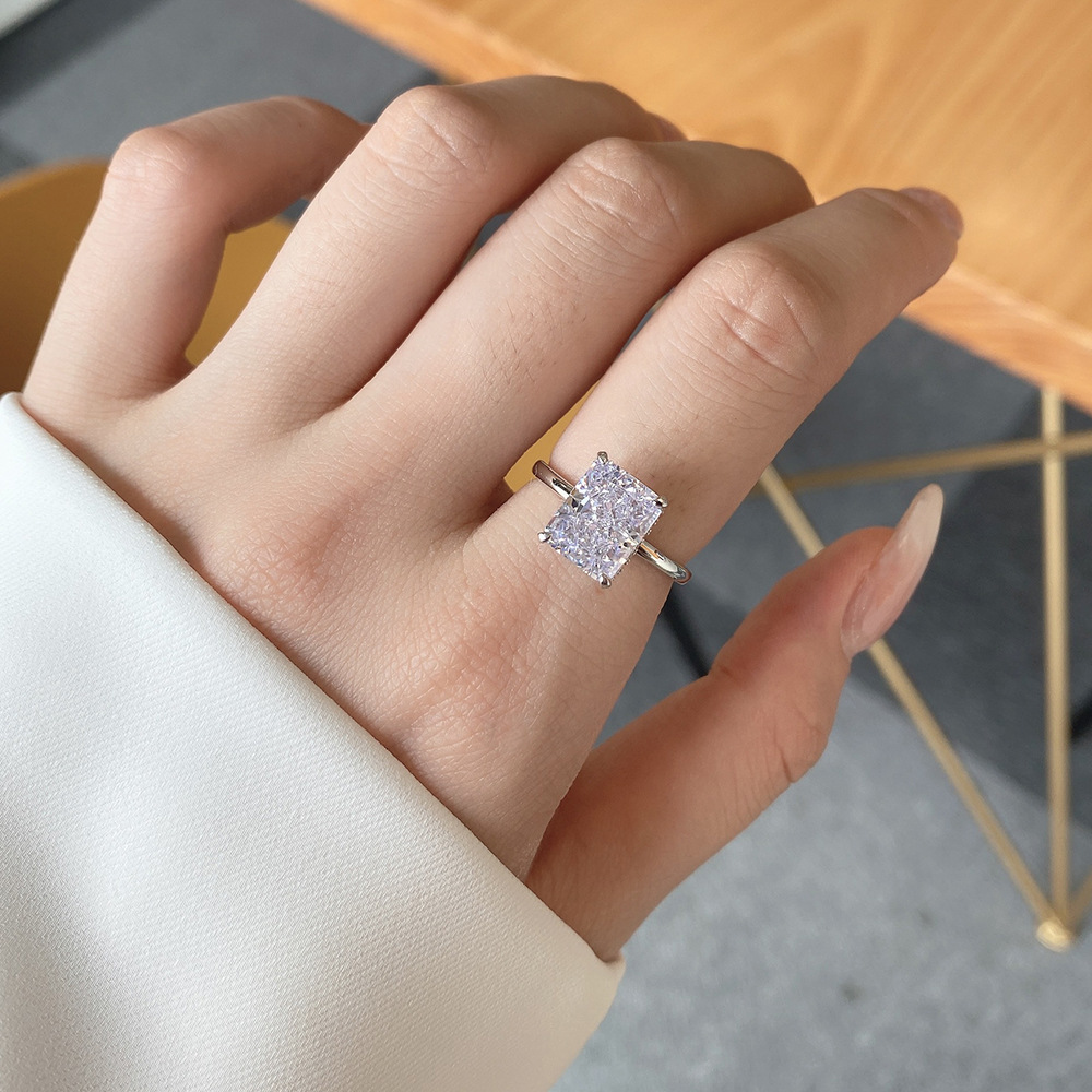 8g Weight 925 Sterling Silver Zircon Geometric Rings