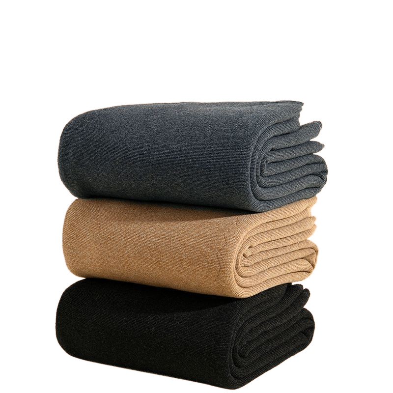 남성용 모직 따뜻한 플러스 벨벳 두꺼운 하이 웨이스트 양모 바닥 바지 중년 및 노인용 겨울 면화 바지 무릎 패드