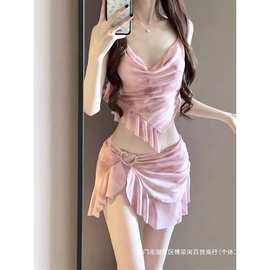 比基尼泳衣女三件套感分体遮肉保守海边度假小众温泉泳装