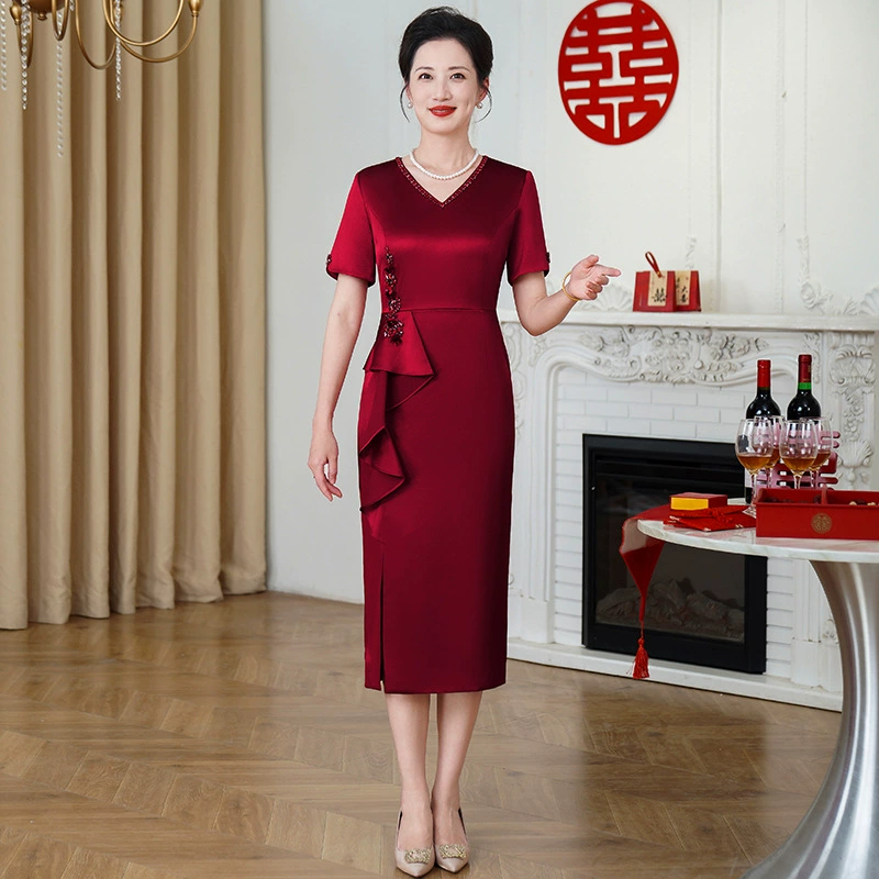 Свадебное платье свекрови Летний темперамент мама свадебное платье высокого класса атмосферное платье тост благородное платье