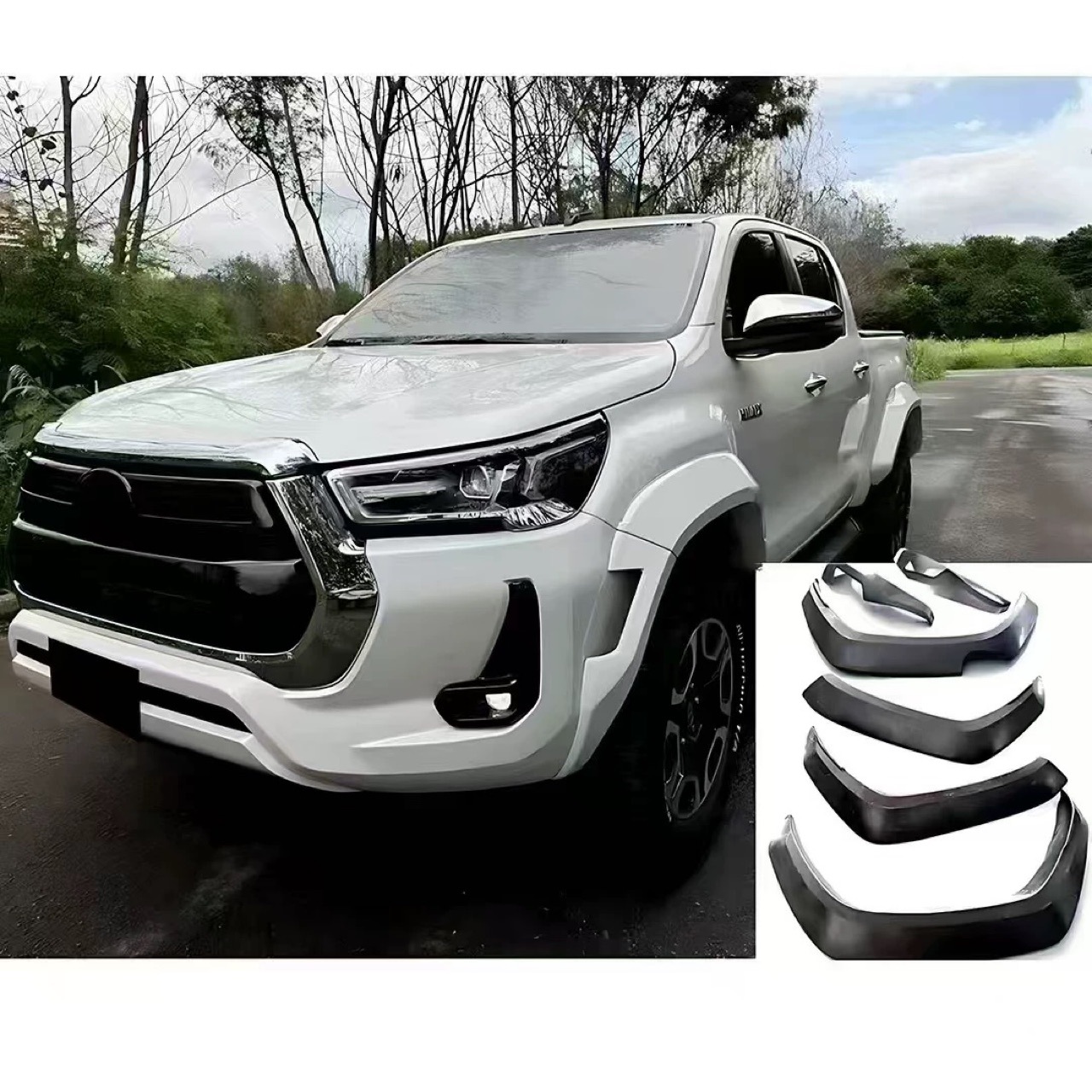 For Hilux Revo Srx Gr Wide Body Wheel Eyebrow 2021 2022 2023 2024