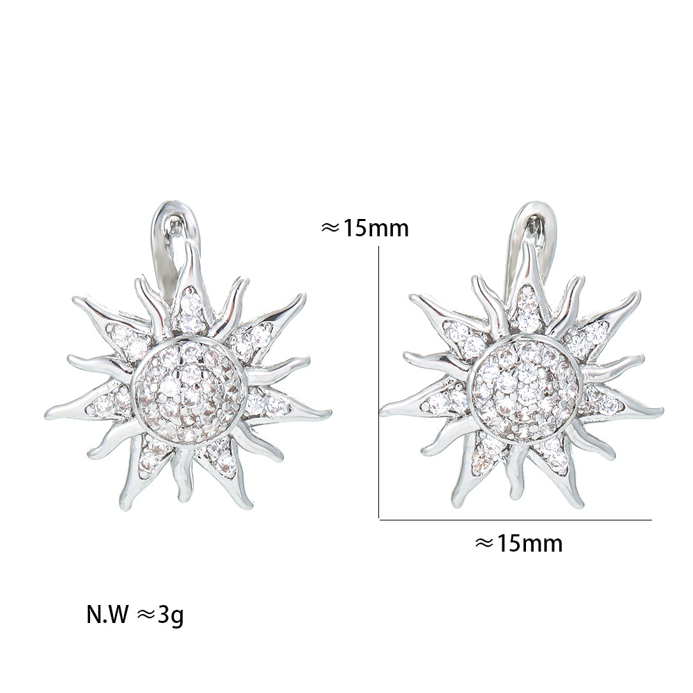 Copper Material Geometric Pattern Geometric Plating Metal Zircon Copper Earrings