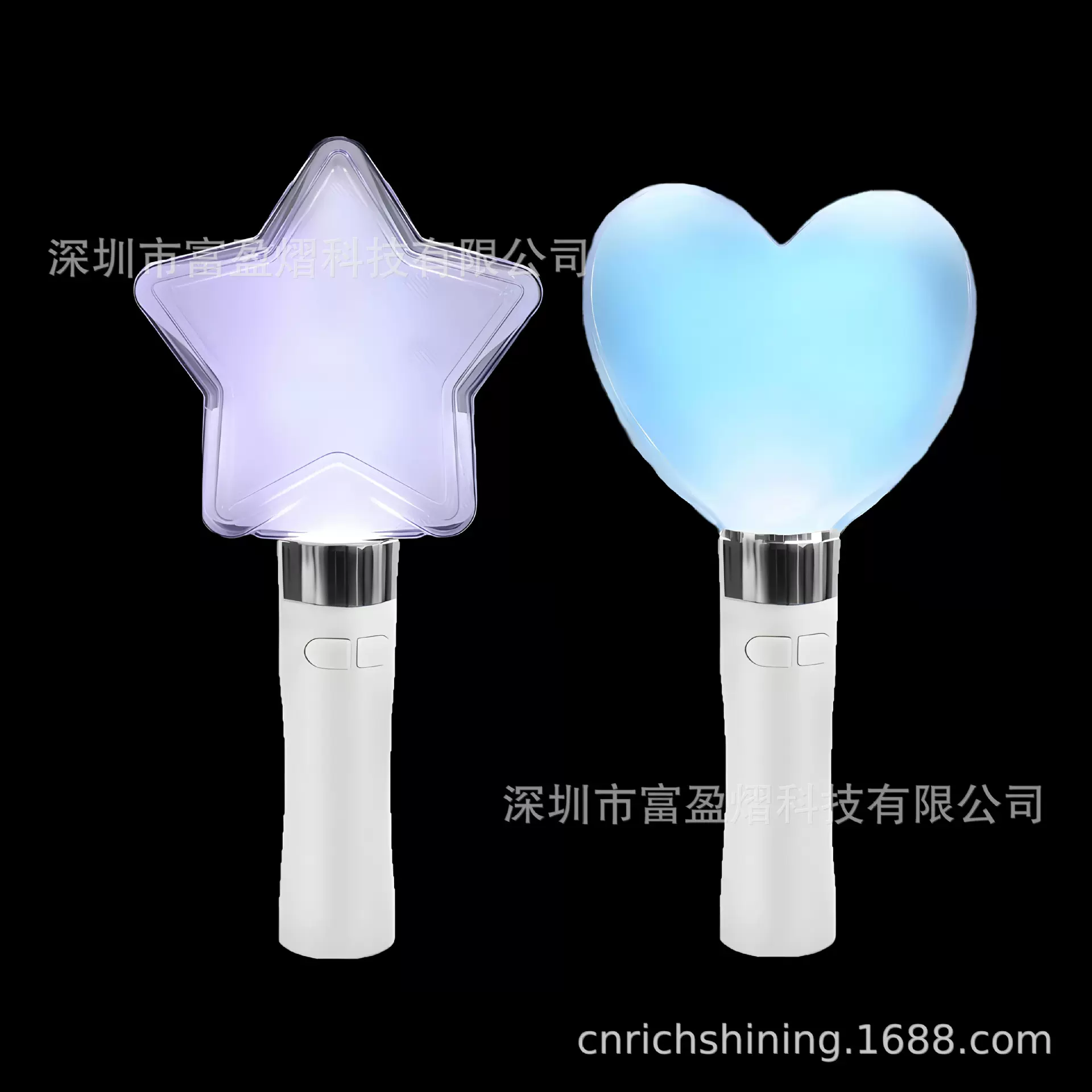 LED五角星发光棒15色闪光棒演唱会爱心满天星助威荧光棒