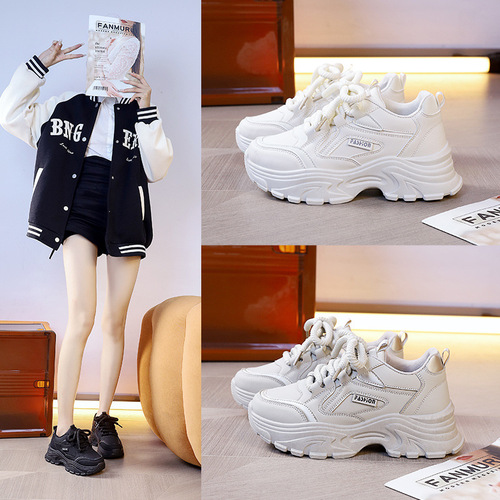 Father's Shoes Women's Ins Trend 2025 Spring Versatile Retro Sports Casual Shoes Thick Sole Women's Shoes 8821