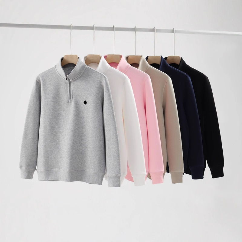Cross-Border Spring & Fall New Polo Sweatshirt Men's Half-Zip Stand-Up Collar Pure Color Embroidered Pony Logo Long-Sleeved Thickeneded Jacket Cross-Border Spring & Fall New Polo Sweatshirt Men's Half-Zip Stand-Up Collar Pure Color Embroidered Pony Logo Long-Sleeved Thickeneded Jacket