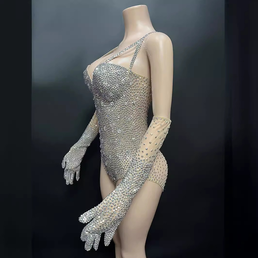 Productos de moda NOCANCE 2024 nuevo estilo de lujo color de piel de diamante sin mangas sexy club nocturno mono traje de rendimiento
