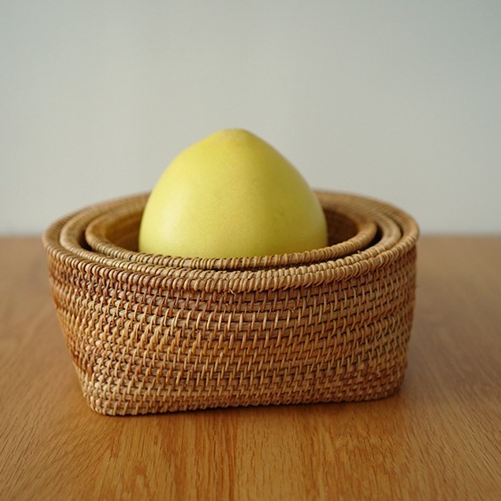 Buenos días tienda | Vietnam cesta de almacenamiento de ratán hecho a mano cesta de pan cesta de frutas cesta de aperitivos