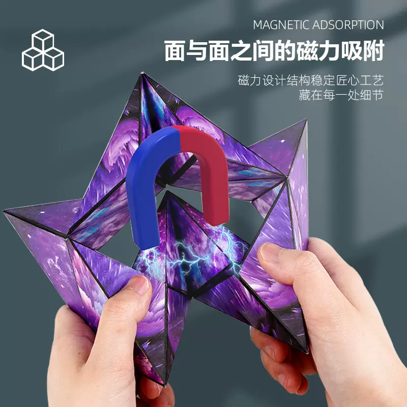 跨境爆款3D魔方文创潮玩新功能益智智力魔方百变玩具锻炼解压玩具