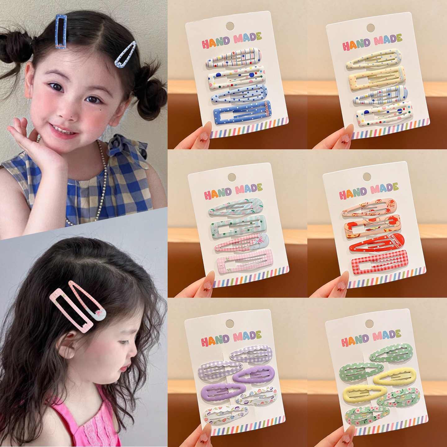 Dulce y lindo clip de cabello a cuadrícula para mujeres nuevo clip de cabello rojo roto clip de cabello de niña corazón clip de frangeo clip de cabello para niños adornamientos de cabello
