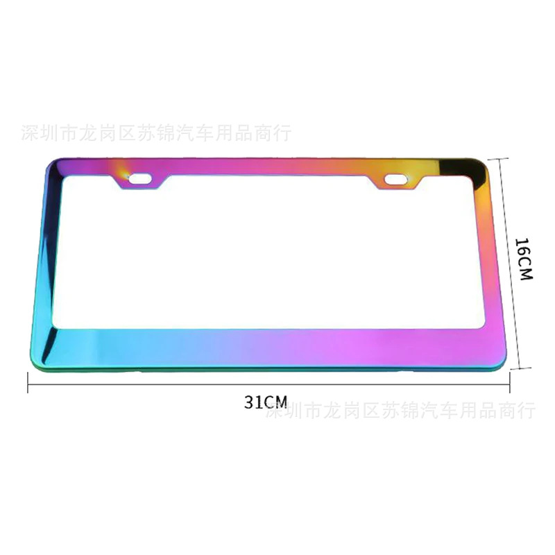 Cross-Border Amazon Ebay Popular Car American Standard Spray Plastic Black License Plate Frame American Standard Stainless Steel License Plate Frame