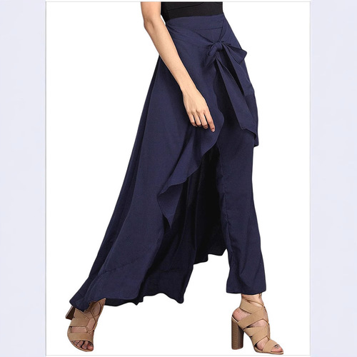 Women's European and American plus-size high-waist wide-leg pants autumn high-waist long skirt chiffon pants