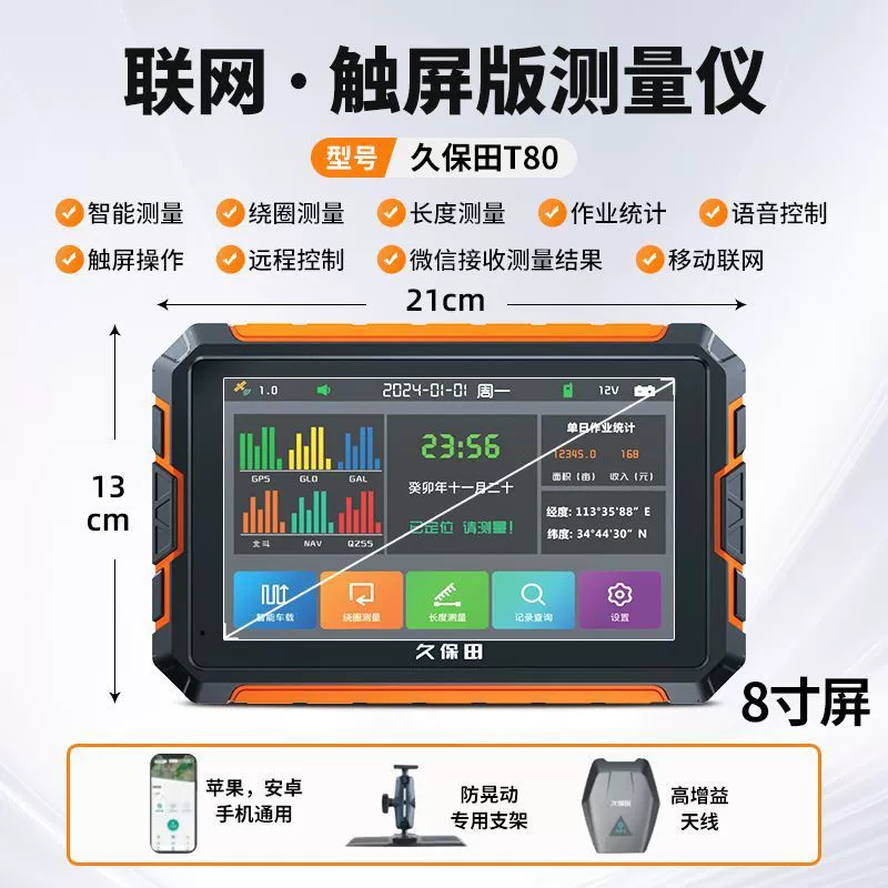 Измеритель площади для техники Kubota, высокоточный прибор для измерения земель, GPS/Beidou позиционирование, учет урожая в поле