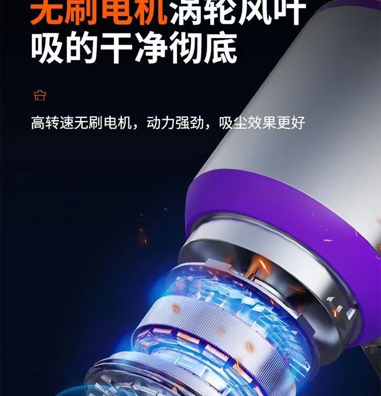 Cross-border new car wireless vacuum cleaner brushless three-speed large suction blowing suction integrated hand-held household dust blower
