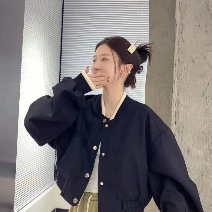 美式风棒球服外套女春秋2025新款小个子运动休闲百搭短款夹克上衣|undefined
