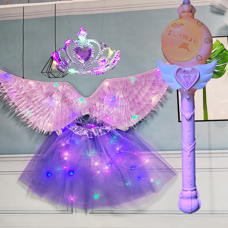 Tela morada alas lámpara falda lámpara corona música bate