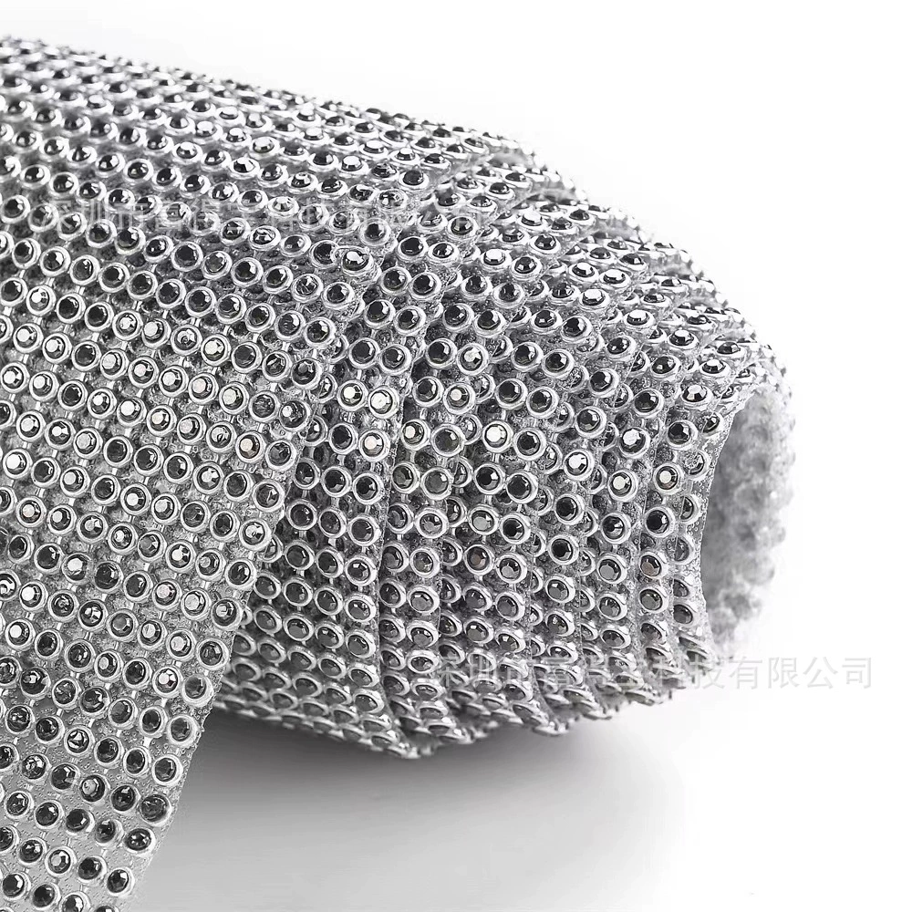 Оптовая продажа страз алюминиевая сетка 3 мм задняя резиновая алюминиевая нижняя блестящая сетка дрель для одежды