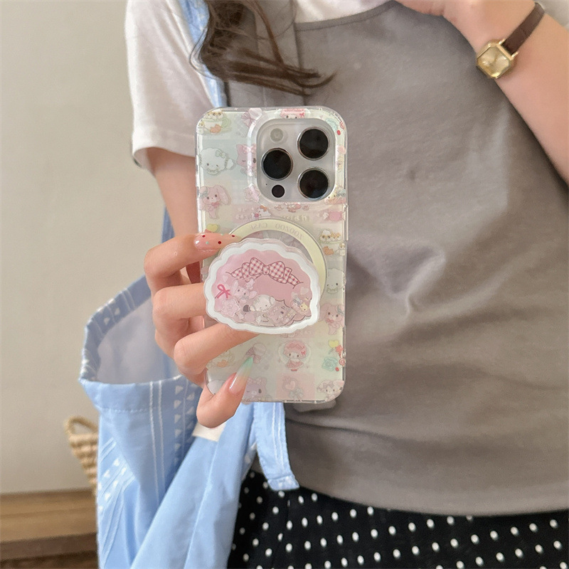 チェック柄のビアノ ラムメロディー磁気吸引 iPhone16 Apple 15ProMax/14/13 携帯電話ケースに適しています|undefined