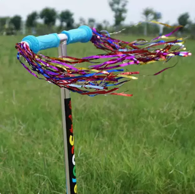 儿童自行车三轮车车把滑板车把穗飘带童车装饰挂配件车把手荧光